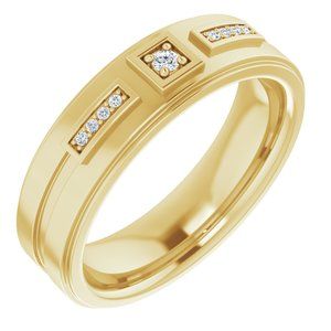 14k Yellow 06 Ctw Diamond Mens Ring 1822$